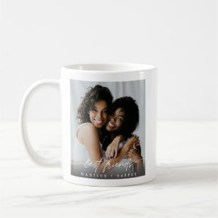 Caneca De Café Roteiro de Foto de Melhores Amigos Modernos BFF