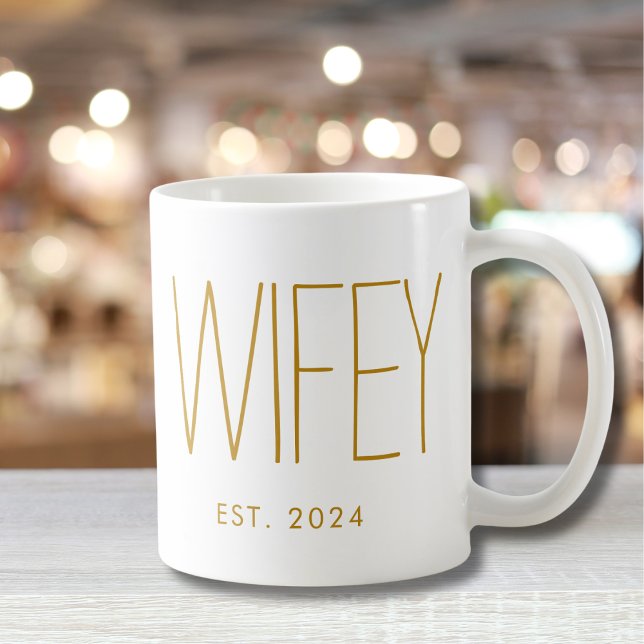 Caneca De Café Roteiro de Ouro da Esposa Casamento Personalizado  (Criador carregado)