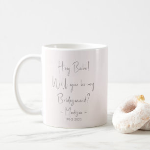 Caneca De Café Roteiro de Proposta de Dama de Honra Minimalista M