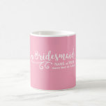 Caneca De Café Roteiro do nome ou do monograma do favor do<br><div class="desc">Surpreenda suas damas de honra com este obrigado feito sob encomenda à moda do nome ou do monograma presente do favor você/casamento. ** A cor do fundo pode ser mudada para combinar suas cores do casamento ** apenas clique personalizam sobre a e então o conta-gotas de olho pequeno. Adicione o...</div>