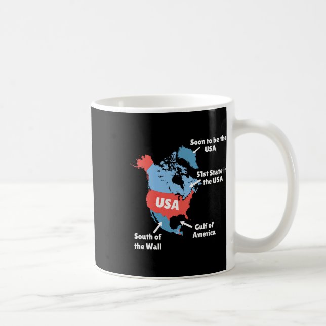 Caneca De Café Roteiro Engraçado Dos Eua - Canadá (Direita)