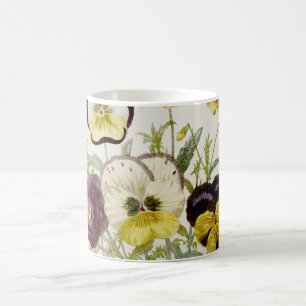 Caneca De Café Roteiro pintado 2 do buquê da flor do vintage