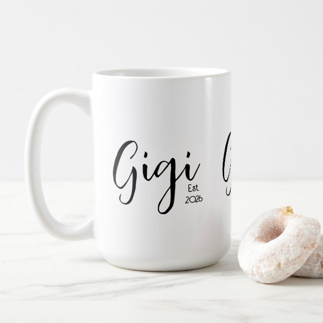 Caneca De Café Roteiro Preto Gigi Estabelecido (Com Donut)