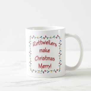 Caneca De Café Rotitweilers fazem Feliz de Natal
