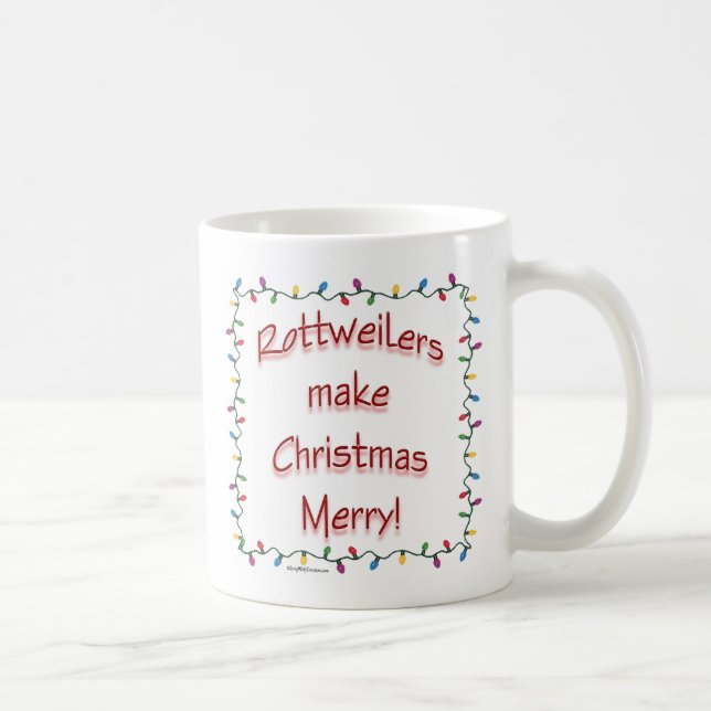 Caneca De Café Rotitweilers fazem Feliz de Natal (Direita)