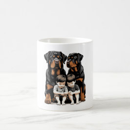 Caneca De Café Rottweiler as loyal guardians of kids