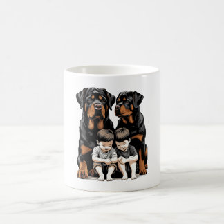 Caneca De Café Rottweiler as loyal guardians of kids