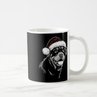 Caneca De Café Rottweiler Cachorro Chapéu de Papai Noel Natal Xma