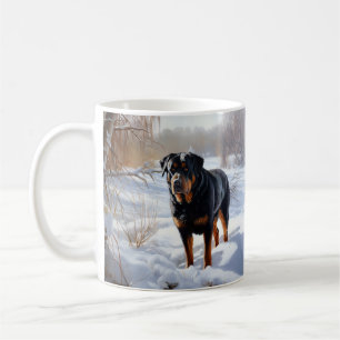 Caneca De Café Rottweiler Deixa Nevar Natal