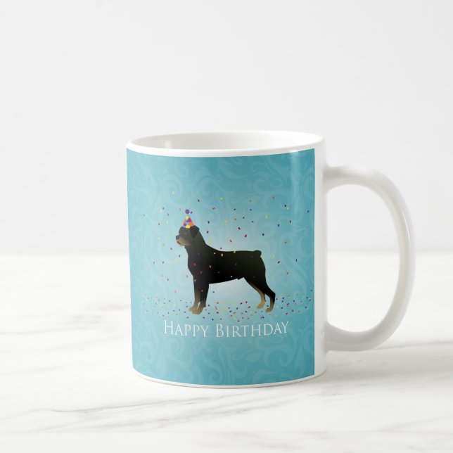 Caneca De Café Rottweiler - Design de aniversário (Direita)