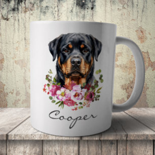 Caneca De Café Rottweiler em Aquarela