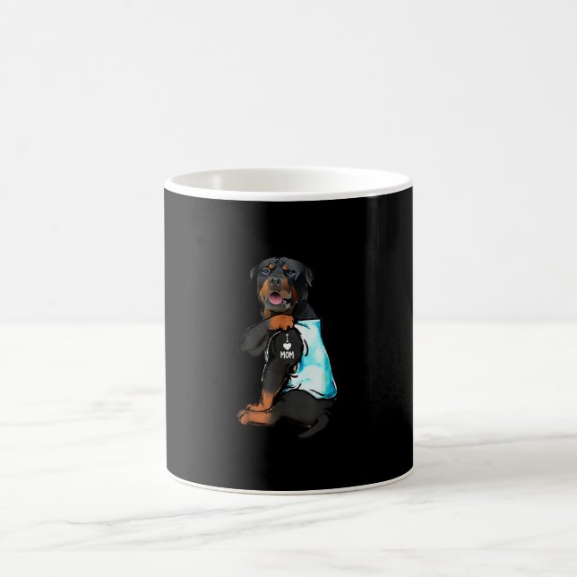 Caneca De Café Rottweiler Eu Amo A Mãe Tatuagem (Centro)