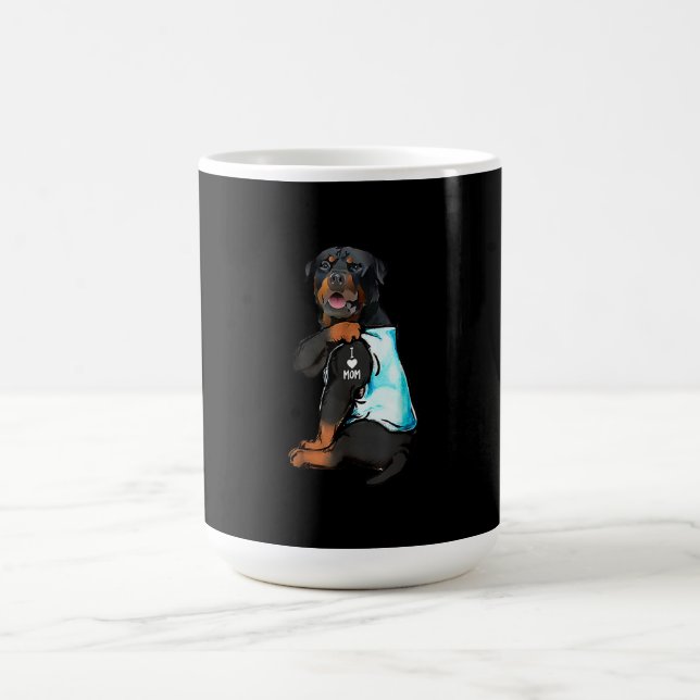 Caneca De Café Rottweiler Eu Amo A Mãe Tatuagem (Centro)