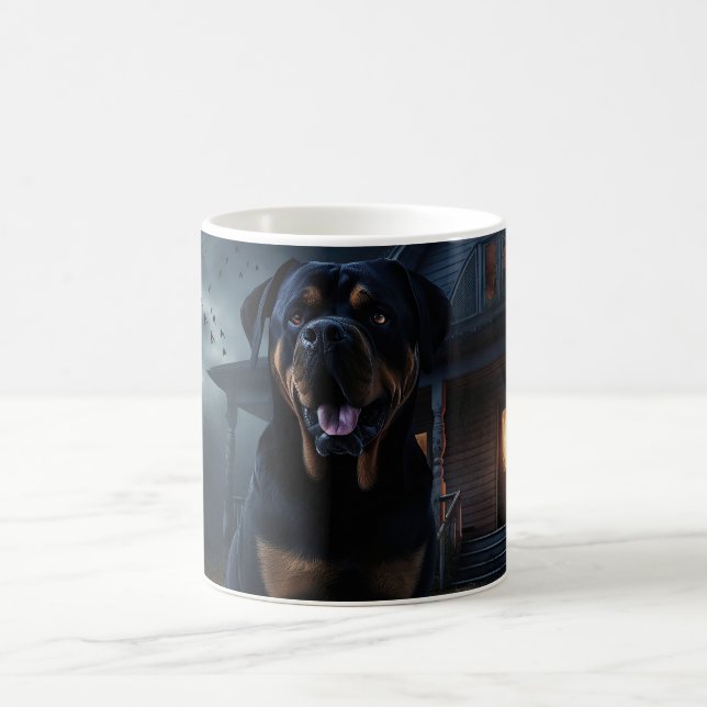Caneca De Café Rottweiler Halloween Assustador (Centro)
