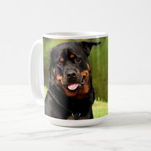Caneca De Café Rottweiler Happy (Frente Esquerda)