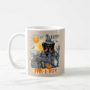 Caneca De Café Rottweiler Happy Howl-o-entre Casas Fantasmas Engr