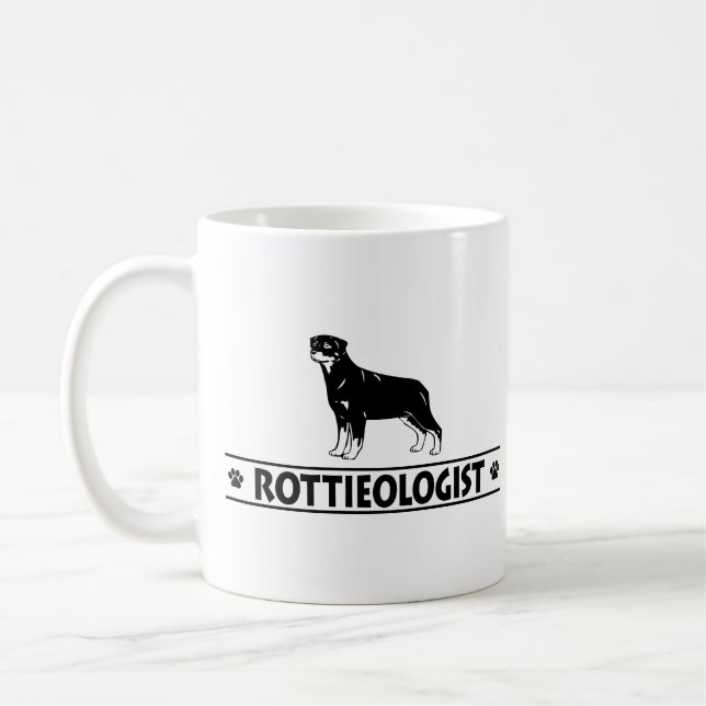 Caneca De Café Rottweiler Humorístico (Esquerda)