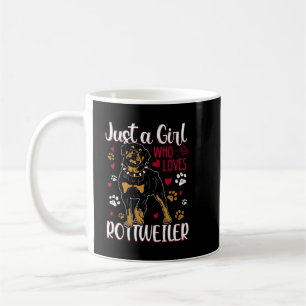 Caneca De Café Rottweiler Just a Girl Who Loves Rottweilers 