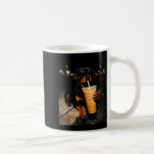 Caneca De Café Rottweiler legal bebendo café gelado arte engraçad