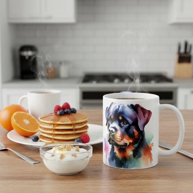 Caneca De Café Rottweiler Moderno (Criador carregado)