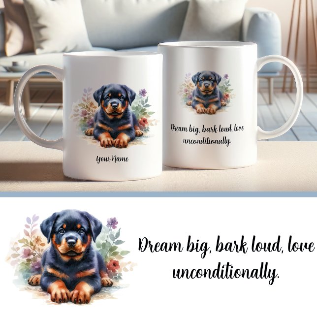 Caneca De Café Rottweiler Mug personalizado com citação inspiraci (Criador carregado)