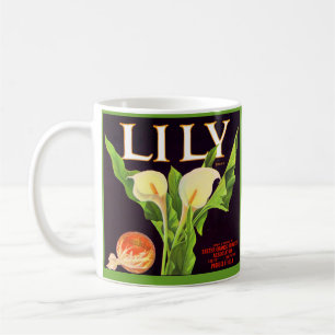Caneca De Café Rótulo da caixa laranja líbia dos anos 30