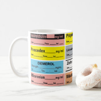 Caneca De Café Rótulo de anestesia Medicamento