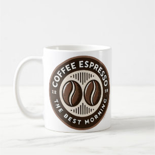 Caneca De Café Rótulo de Café Espresso com Design Temático Matina