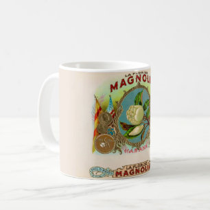 Caneca De Café Rótulo de Caixa de Charuto Magnolia