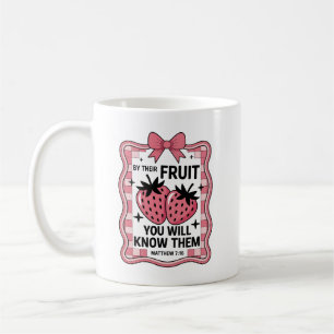 Caneca De Café Rótulo de Geléia Vintage "Mateus 7:16 — "Pelo seu