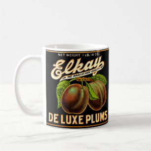 Caneca De Café Rótulo de impresso de ameixas Deluxe Elkay da déca