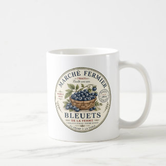 Caneca De Café Rótulo de Mirtilos Vintage