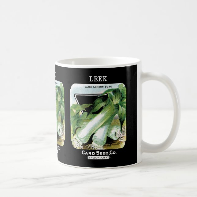 Caneca De Café Rótulo de Pacote de Sementes de Leek (Direita)