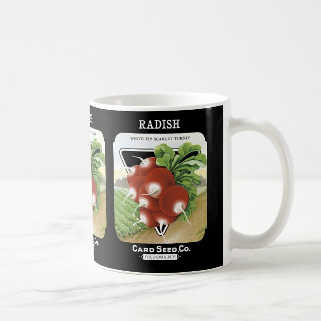 Caneca De Café Rótulo de Pacote de Sementes de Rabanete (Direita)