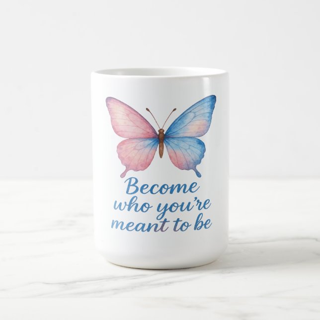Caneca De Café Rótulo de Vela Inspirador Borboleta  (Centro)