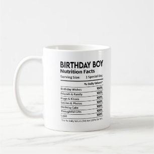 Caneca De Café Rótulo Nutricional Birthday Boy