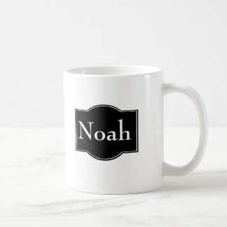 Caneca De Café Rótulo Preto Personalizado