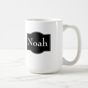 Caneca De Café Rótulo Preto Personalizado