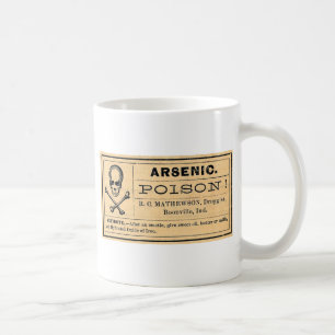 Caneca De Café Rótulo Venenoso Crânio Cruzado Ossos Arsênico