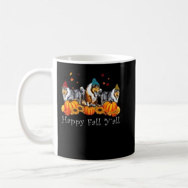 Caneca De Café Rough Collie Dog Fall Y'all Funny Thanksgi (Esquerda)