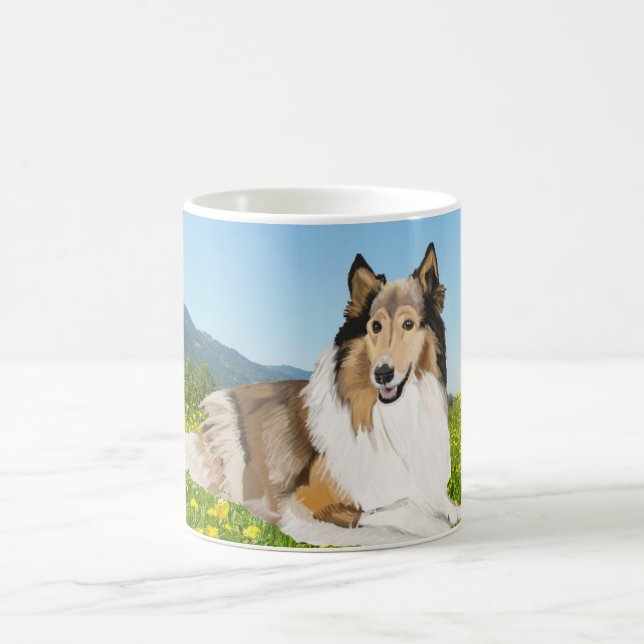 Caneca De Café Rough Collie em uma praça de butercanas (Centro)