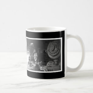 Caneca De Café Roundhouse da locomotiva de vapor do vintage