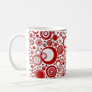 Caneca De Café Rounds, Red White Coffee Mug