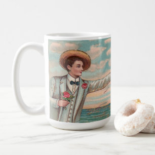 Caneca De Café Roupa de Casamento no Oceano de Praia Vitoriana Ca