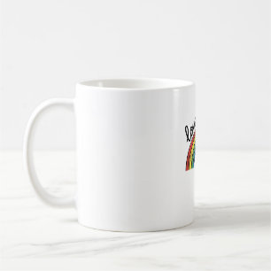 Caneca De Café Roupa de Coração de Arco-Íris Vintage Amor É Amor 