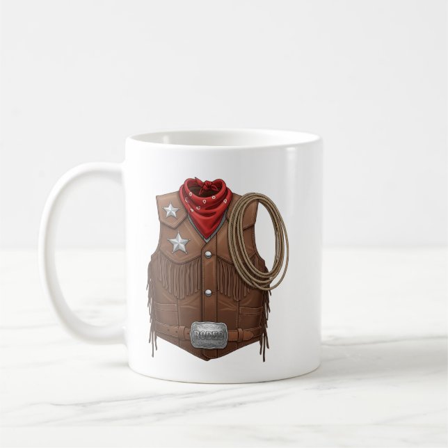 Caneca De Café Roupa de Cowboy Ocidental Fofo para Homens (Esquerda)