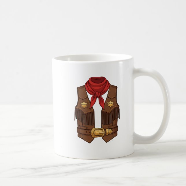 Caneca De Café Roupa de Cowboy Ocidental Fofo para Homens (Direita)