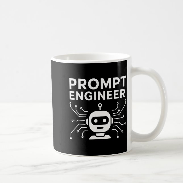 Caneca De Café Roupa de Engenheiro de Prompt Piada de Tecnologia  (Direita)