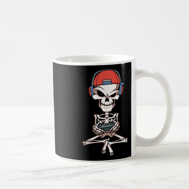 Caneca De Café Roupa de Halloween engraçada de esqueleto para jog (Direita)