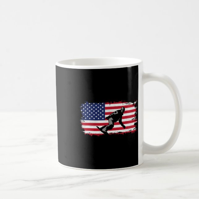 Caneca De Café Roupa de Snowboard da Bandeira Americana - Snowboa (Direita)